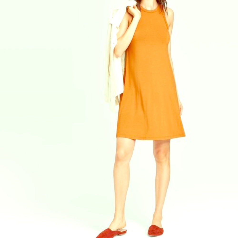 Sleeveless rust cotton dress NWOT